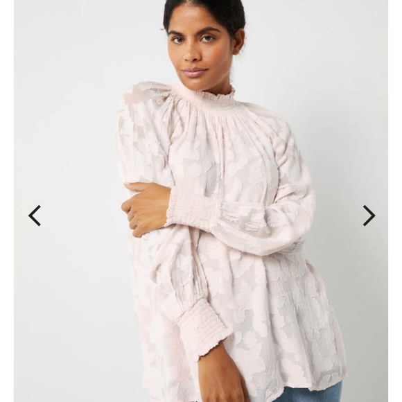 Maternity jacquard peasant balloon sleeve top blouse - Picture 8 of 8